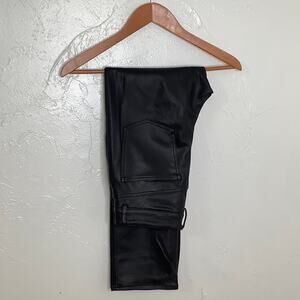H&M Vegan Leather straight leg black pants size 6 EUC